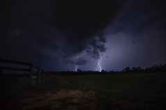 lightning strike the ground during night time